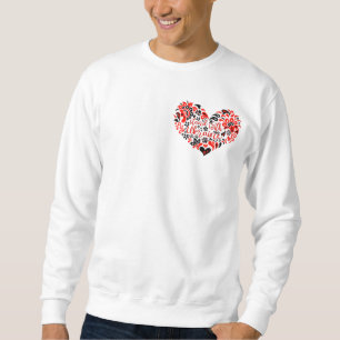 Sweatshirt Soyez avec l'Ukraine lettrage et coeur