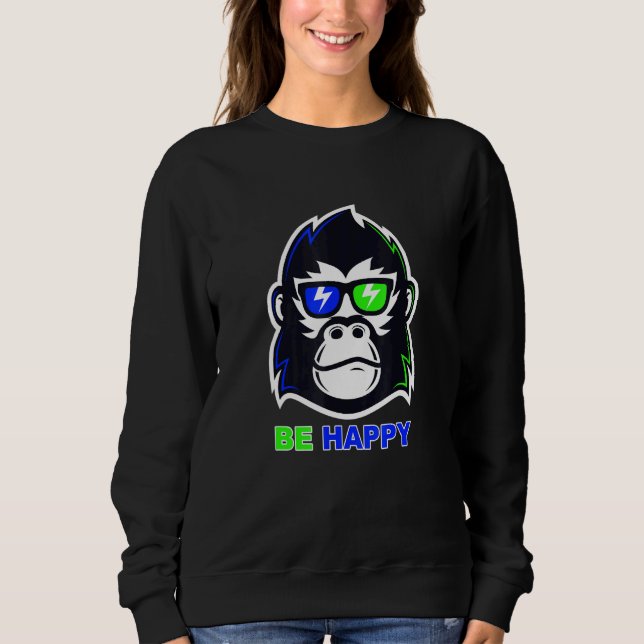 Sweatshirt Soyez heureux Gorilla (Devant)