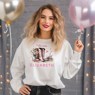 Sweatshirt Soyez le mien Saint Valentin Élégant Blanc