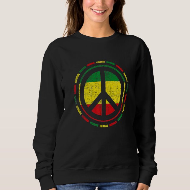 Sweatshirt Soyez paisible Couleurs Rasta (Devant)