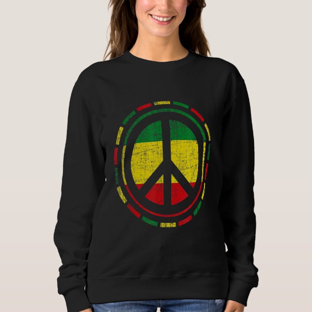 Sweatshirt Soyez paisible Couleurs Rasta (Devant)