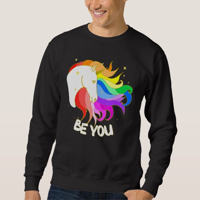 Sweatshirt Soyez Un Unicorne Magique Avec Rainbow Mane (Devant)