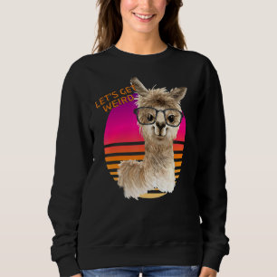 Sweatshirt Soyons Bizarres Animaux Llama Hipster avec lunette