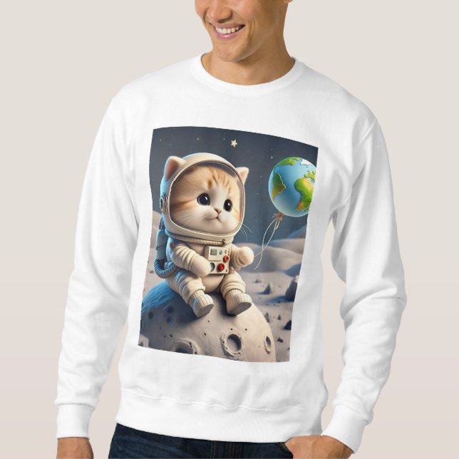 Sweatshirt Space Cat 🚀 🐱 | Explorateur de lune (Devant)