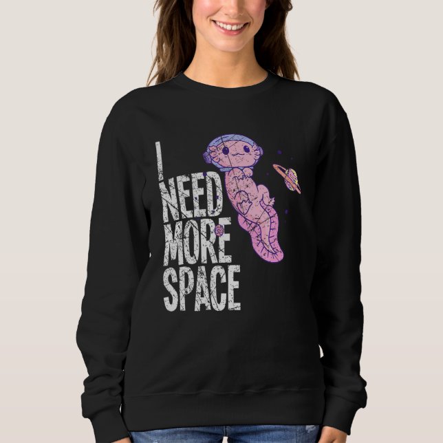 Sweatshirt Space Galaxy Flying Axolotl Spacesuit Salamander S (Devant)