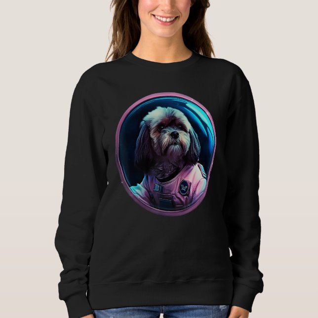 Sweatshirt Space Lhasa Apso Dog Mom Dad Lhasa Apso (Devant)