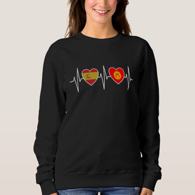 Sweatshirt Spain And Kyrgyzstan Kyrgyz Flag Flags (Devant)