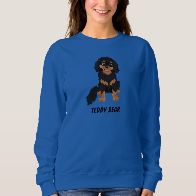 Sweatshirt Spaniel noir et tan Cavalier personnalisé  (Devant)