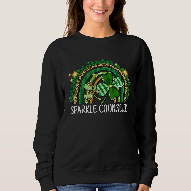Sweatshirt Sparkle Counselor Rainbow Lucky St Patrick's Day S (Devant)