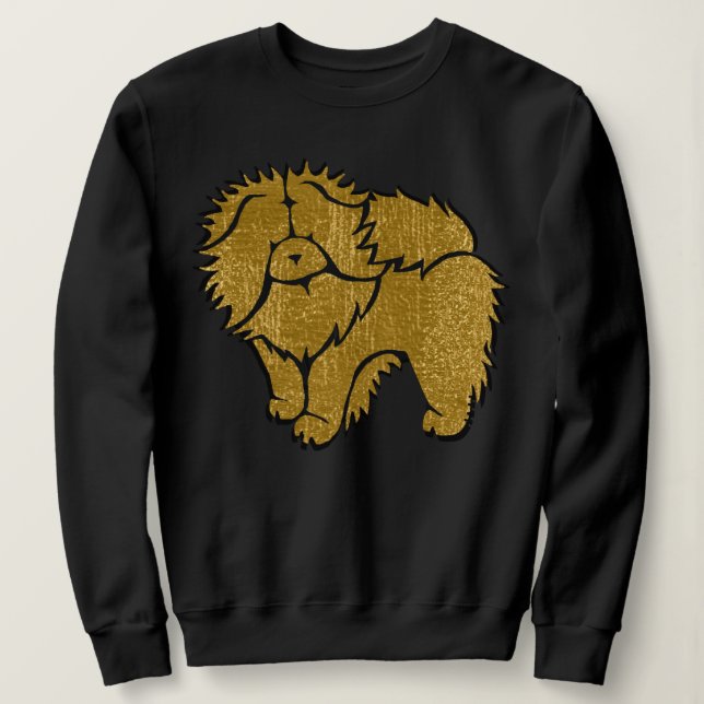 Sweatshirt SPARKLY THANG Chow faux chemises métalliques style (Design devant)