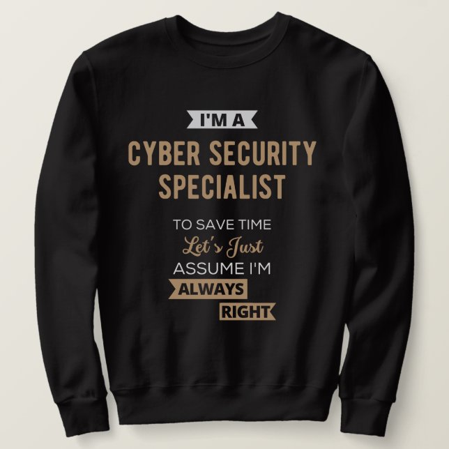 Sweatshirt Spécialiste de la cybersécurité (Design devant)