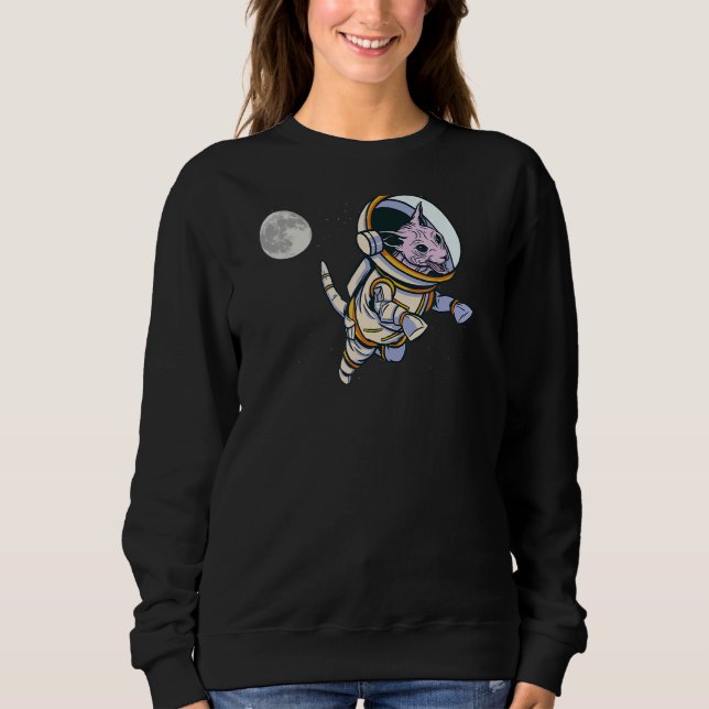 Sweatshirt Sphynx Chat Astronaut Space Chat Style spatial (Devant)