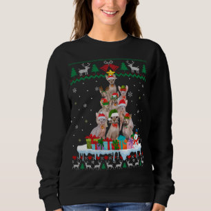 Sweatshirt Sphynx Chat Père Noël sapin Noël Chat moche Xmas S