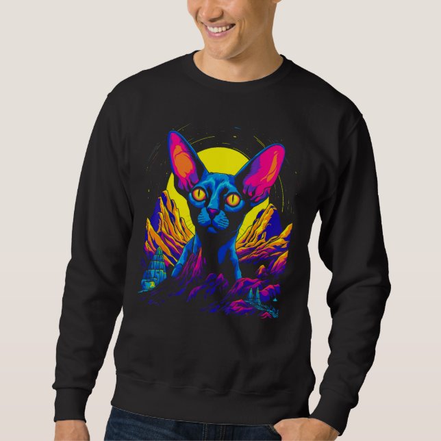 Sweatshirt Sphynx Hairless Cat Sunset (Devant)