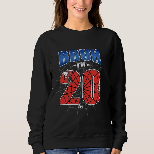 Sweatshirt Spider Web Bruh J'ai 18 ans C'est mon 18e oiseau (Devant)