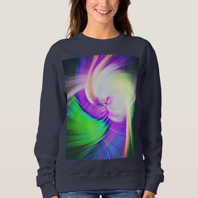 Sweatshirt SPIRALFLUO - Psychédélique colorée moderne fractal (Devant)