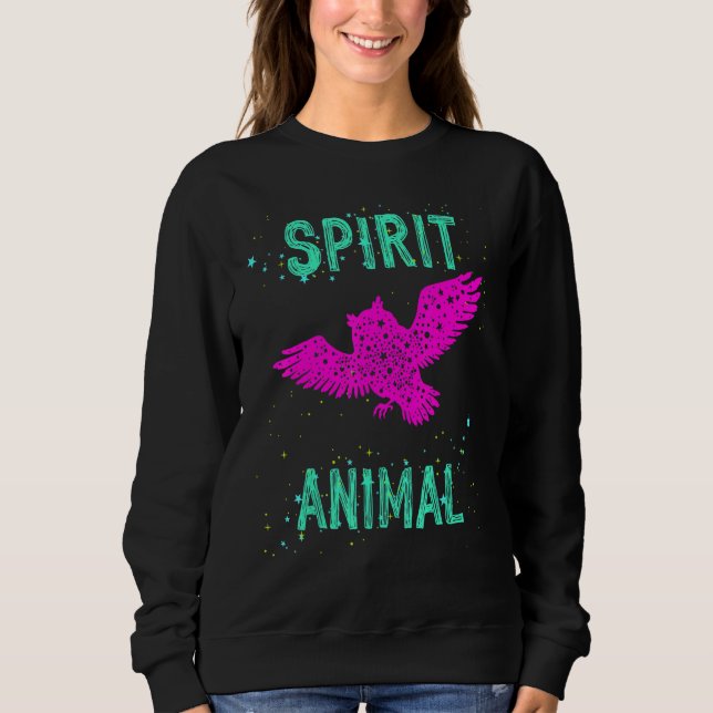 Sweatshirt Spirit Animal Owl Lover Pink Animals Comfort Cute  (Devant)