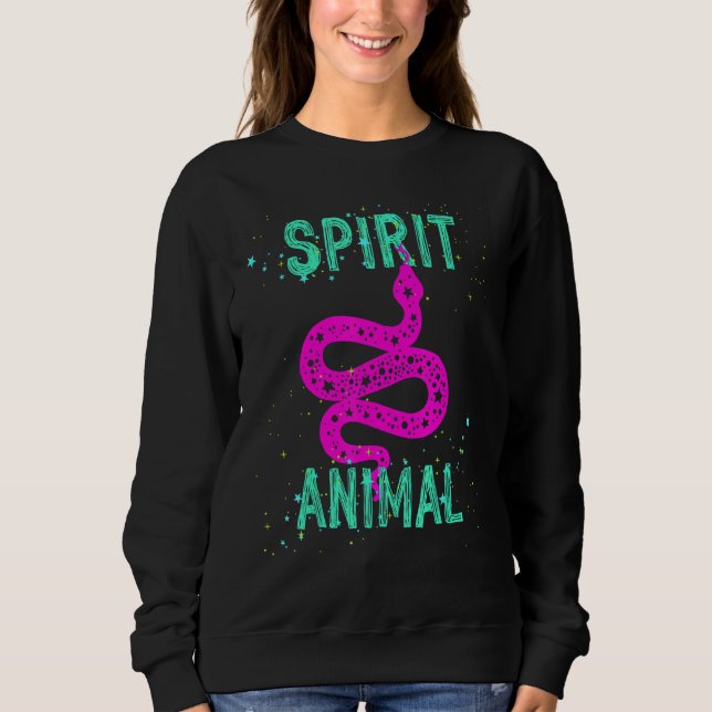 Sweatshirt Spirit Animal Snake Lover Pink Animals Comfort Cut (Devant)