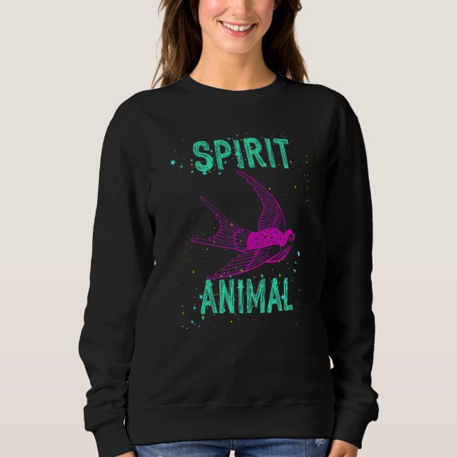 Sweatshirt Spirit Animal Swallow Bird Pink Animals Comfort Cu (Devant)