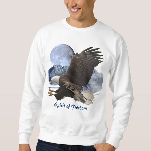 Sweatshirt SPIRIT DE LA LIBERTÉ Aigle chauve-souris faunique (Devant)