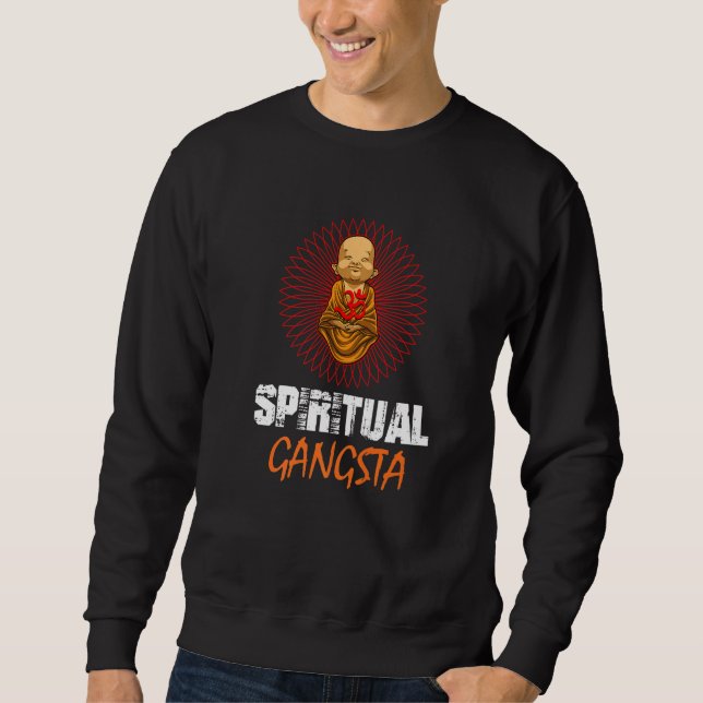 Sweatshirt Spiritual Gangsta baby buddha yoga lotus blossom (Devant)
