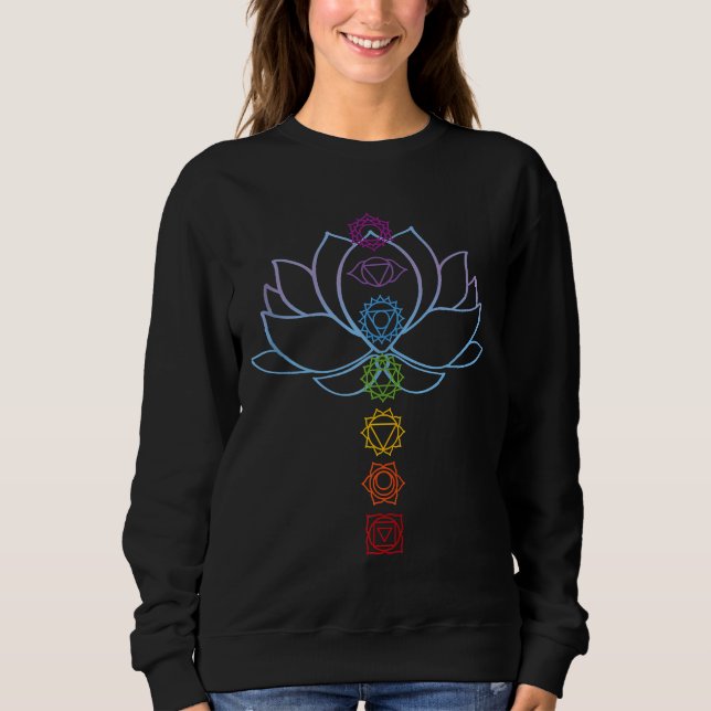 Sweatshirt Spirituel Zen Lotus Fleur Chakras Aligné Yoga (Devant)