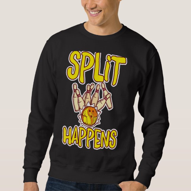 Sweatshirt Split Happling Bowling Pins Bowling Kugel (Devant)
