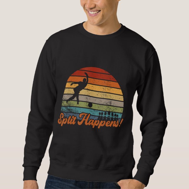 Sweatshirt Split Happy Retro Bowling (Devant)