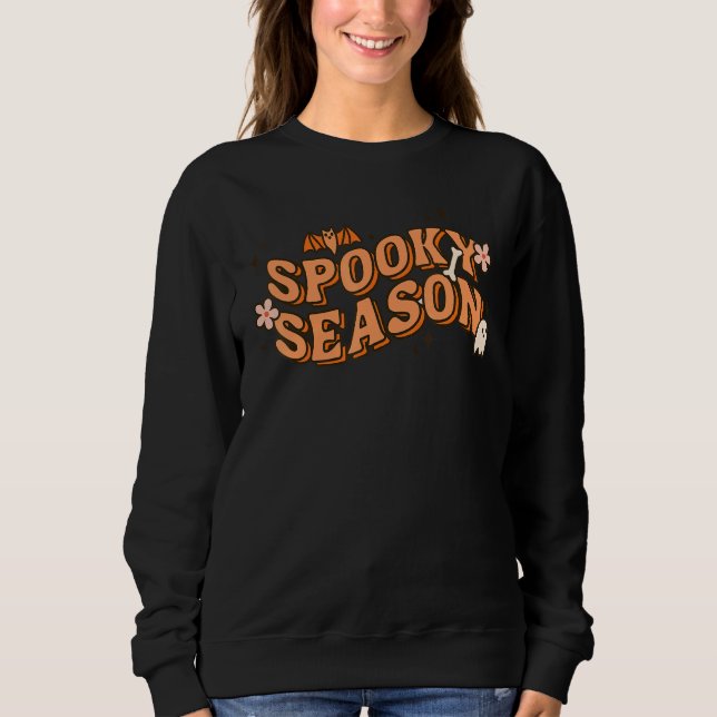 Sweatshirt Spooky Season Happy Halloween Cute Boo For Men & W (Devant)