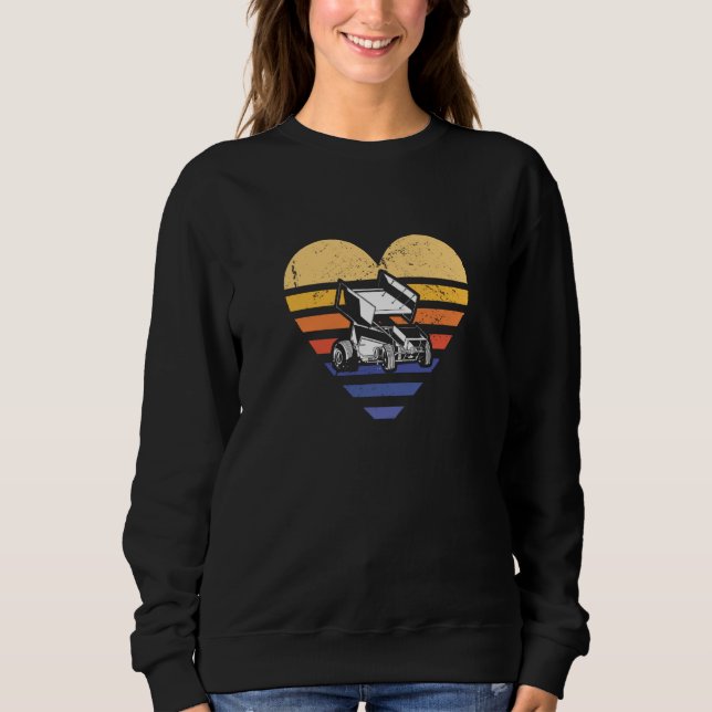 Sweatshirt Sport Retro Sunset Heart Sprint Car Racing (Devant)