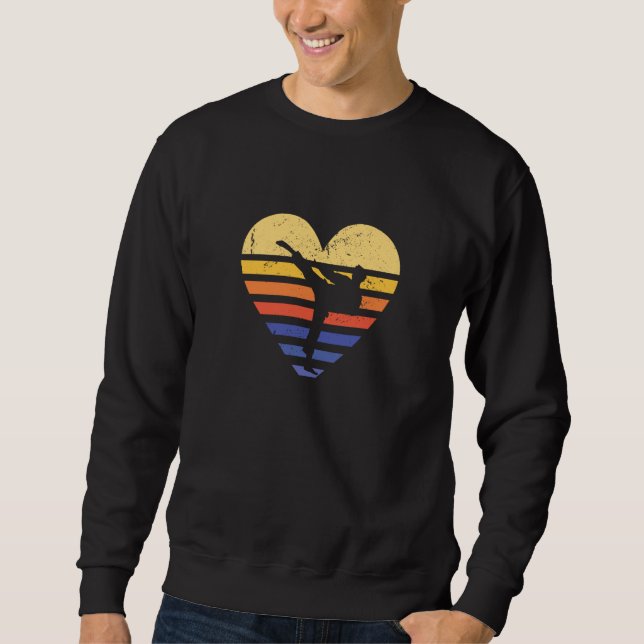 Sweatshirt Sport Retro Sunset Heart Taekwondo (Devant)