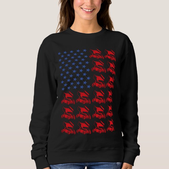 Sweatshirt Sport Us Drapeau Sprint Voiture Course 5 (Devant)