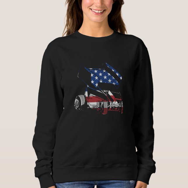Sweatshirt Sport Us Flag Sprint Car Racing (Devant)