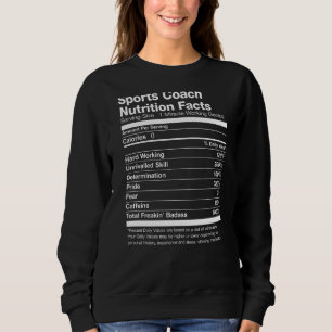 Sweatshirt Sports Coach Nutrition Facts Drôle