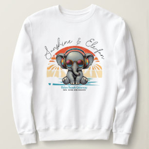 Sweatshirt Spring Sunshine and Ele-fun Retro Beach Getaway