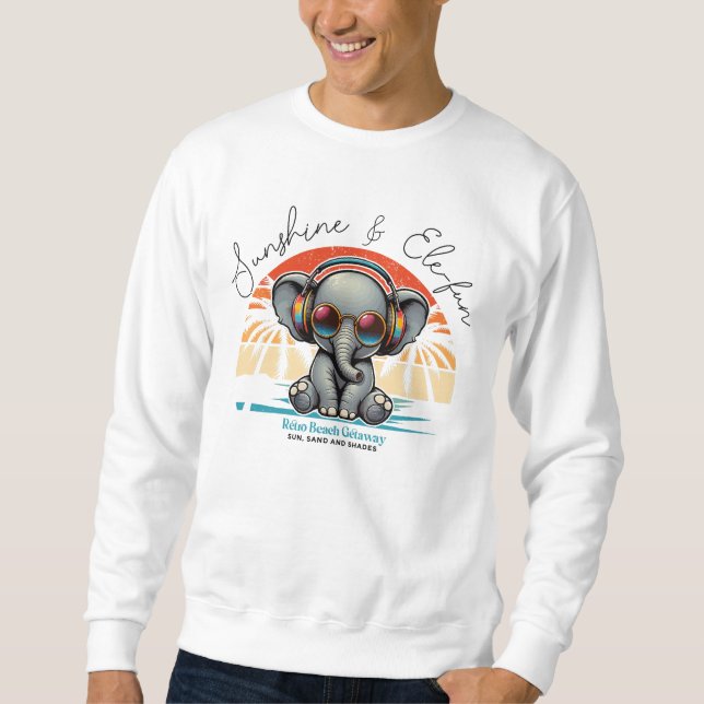 Sweatshirt Spring Sunshine and Ele-fun Retro Beach Getaway (Devant)