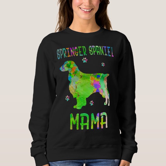 Sweatshirt Springer Spaniel Mama Colorée Chien Maman (Devant)