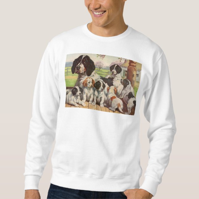 Sweatshirt springer spaniel maman et chiots (Devant)