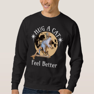 Sweatshirt Squelette de chat câlin au clair de lune Confort H