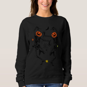 Sweatshirt Squelette de citrouille dansant saison effrayante