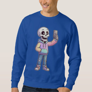 Sweatshirt Squelette de dessin animé mignon selfie - Corps en
