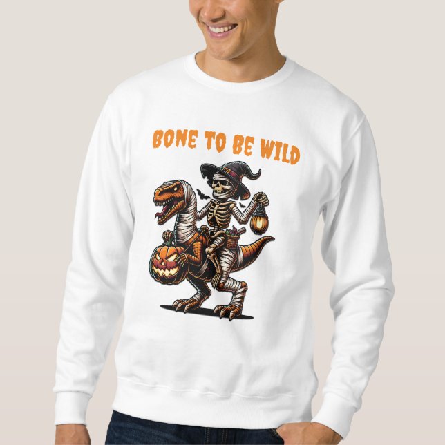 Sweatshirt Squelette d'Halloween Dino (Devant)