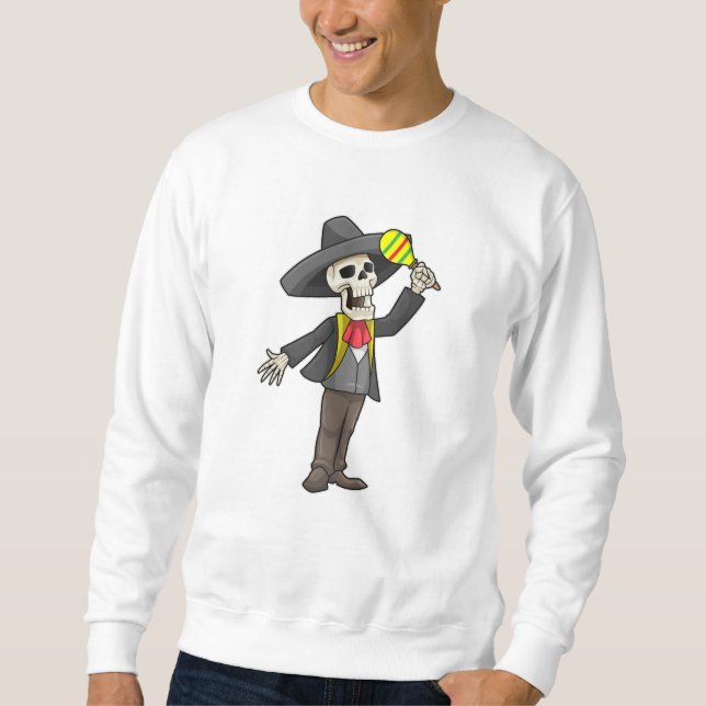 Sweatshirt Squelette en musique avec Maracas (Devant)