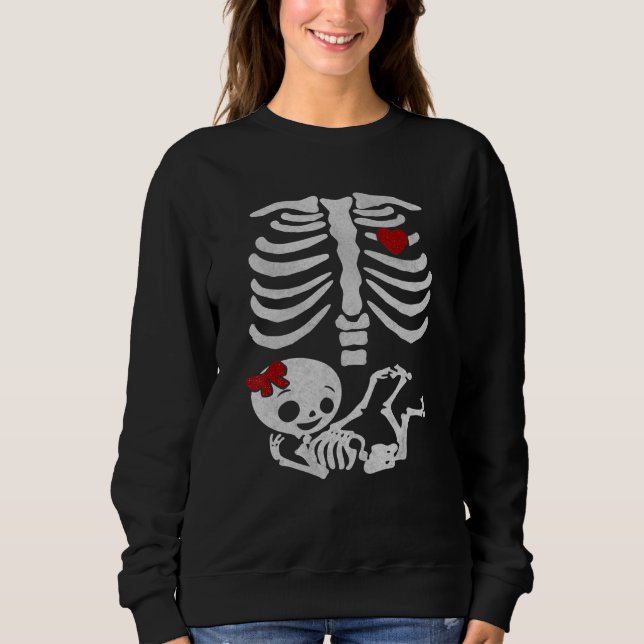Sweatshirt Squelette Grossesse Faire-part bébé fille XRay Hal (Devant)