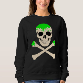 Sweatshirt squelette mince des os croisés du crâne d'hallowee