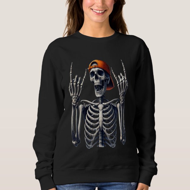 Sweatshirt Squelette Rock 'n' Roll (Devant)