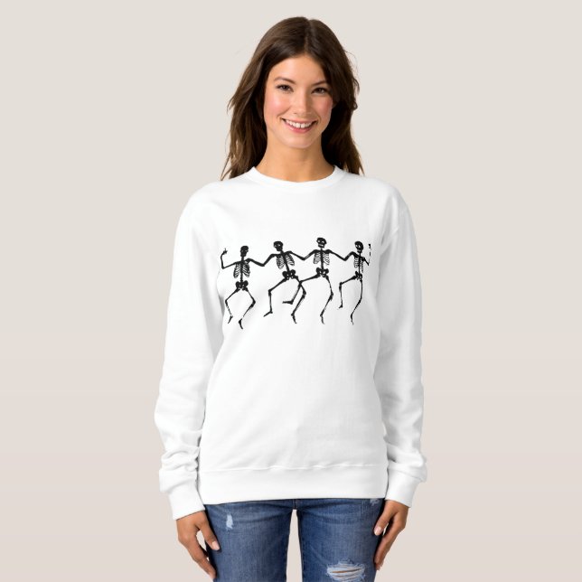 Sweatshirt Squelettes Halloween Thunder_Cove de danse (Devant entier)