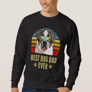 Sweatshirt St Bernard Best Dog Papa Jamais Retro Sunset