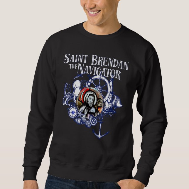 Sweatshirt St Brendan le Navigateur Patron irlandais Saint de (Devant)