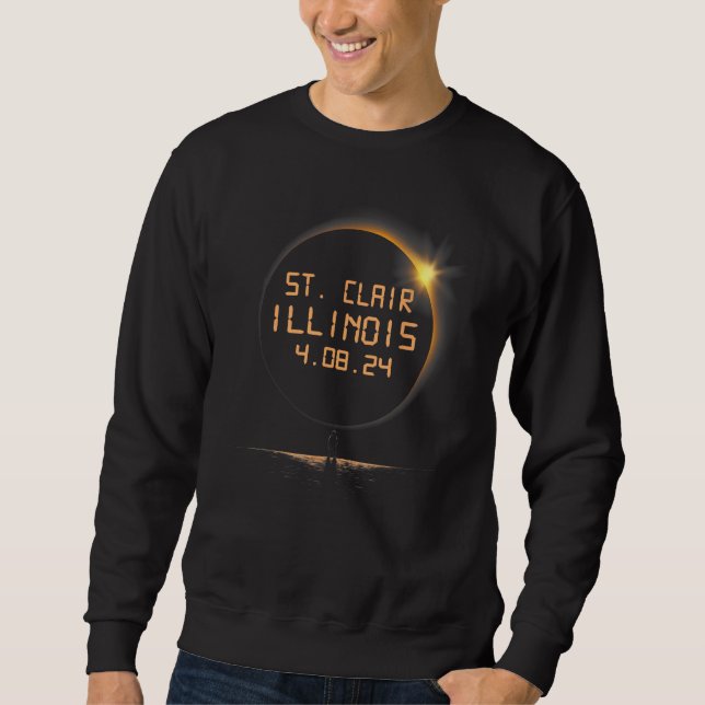 Sweatshirt St Clair Illinois IL Total Solar Eclipse April 8 2 (Devant)